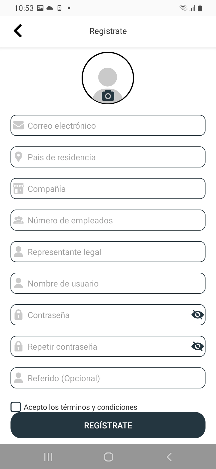 Registro de cuenta empresa