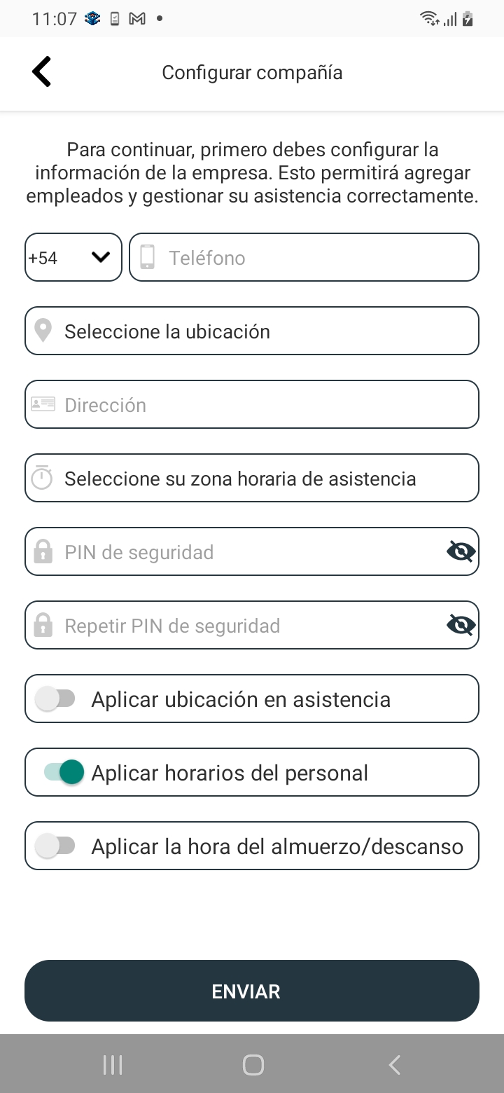 Configuracion inicial de compania