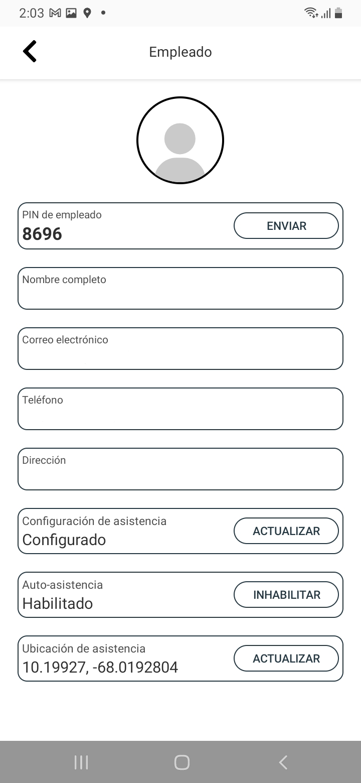 Configuracion del perfil del empleado